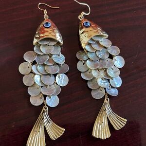 Gold Fish Design Earrings